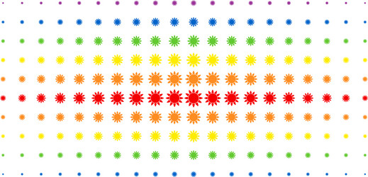 sun spectral halftone array vector image