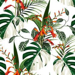 Tropical Floral Pattern Vector Image