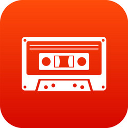 Cassette tape icon digital red vector