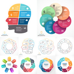 circle infographic set business diagrams vector