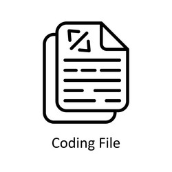 Coding file outline icon design vector