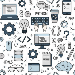 seamless pattern with programming vector image