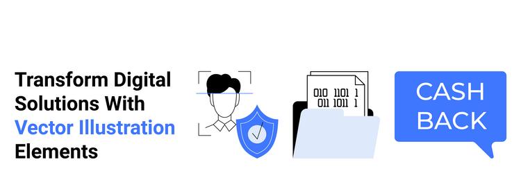 secure digital solutions with face recognition vector image