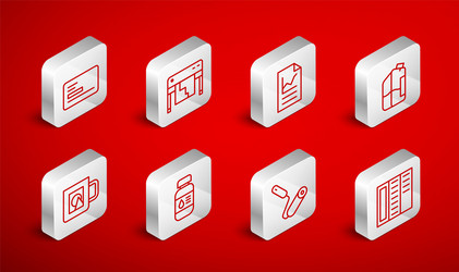 set line brochure plotter document with graph vector image
