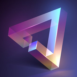 abstract geometric object with light effect vector image