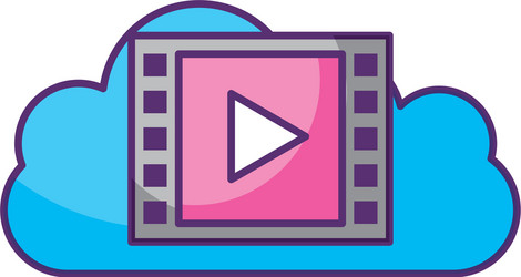 cloud computing with media player vector image
