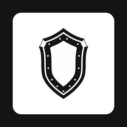 protective shield with pattern icon simple style vector image