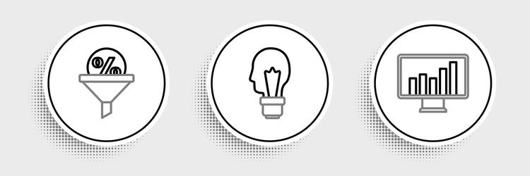 set line monitor with graph chart lead management vector image