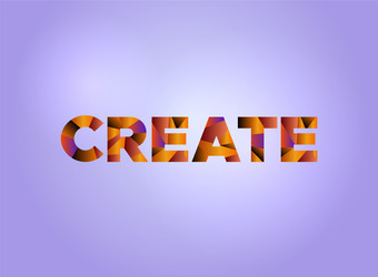 Create concept colorful word art vector