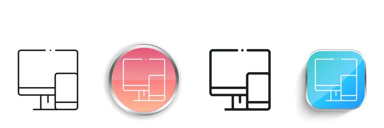 data analysis icon thin linear regular and button vector image