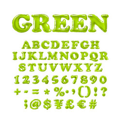 Green Balloons with Alphabet and Numerals Vector Image