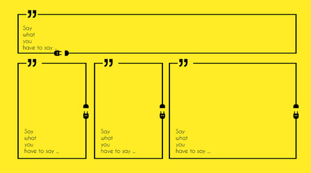 quotation mark frame with flat style and space vector image
