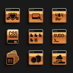 set browser files software cloud technology data vector image
