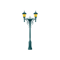 Vintage Retro Lamppost with Two Lamps vector