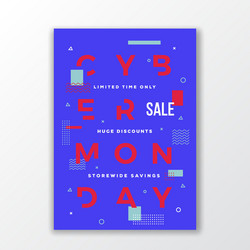 Abstract cyber monday sale poster minimal vector