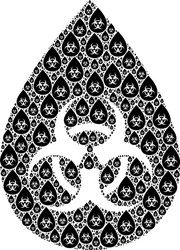 Biohazard drop icon recursion composition vector