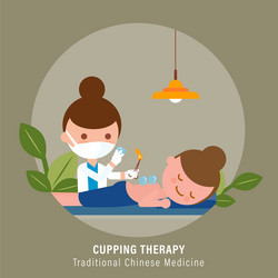 Cupping therapy traditional chinese medicine vector