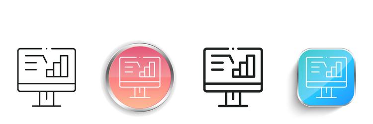 data analysis icon thin linear regular and button vector image