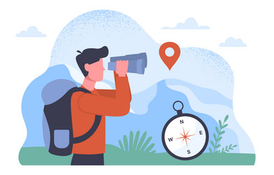 Mountain hikes concept vector