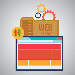 web hosting design data center icon isolate vector image
