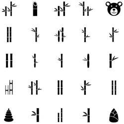 Bamboo icon set vector