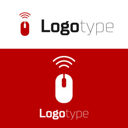 red wireless computer mouse system icon isolated vector image