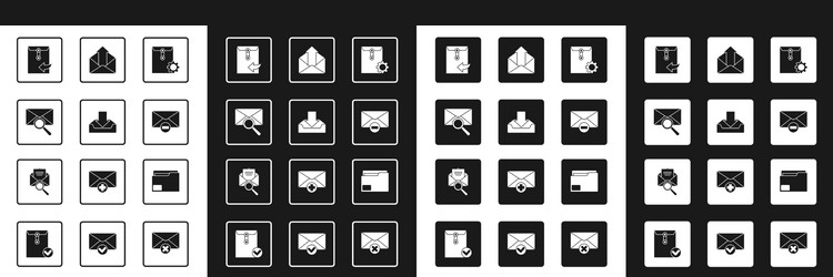 set envelope setting download inbox vector image