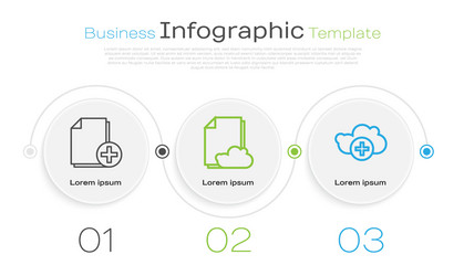 set line add new file cloud storage text document vector image
