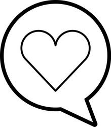 Speech bubble and heart love social media vector