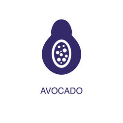 Avocado element in flat simple style on white vector