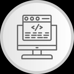 coding line circle grey icon vector image