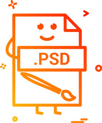 Computer psd file format type icon design vector