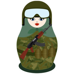 matryoshka with a kalashnikov assault rifle system vector