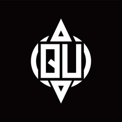 qu logo with circle rounded combine triangle top vector image