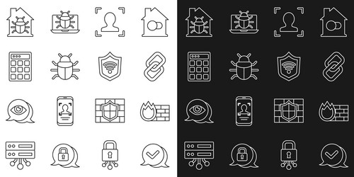 set line check mark in speech bubble firewall vector image