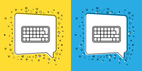 set line computer keyboard icon isolated on yellow vector image