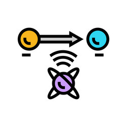 teleportation quantum computer color icon vector image