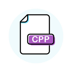 cpp file format extension color line icon vector image