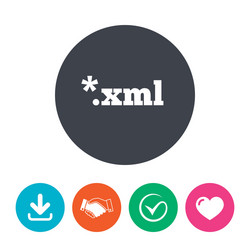 file document icon download xml button vector