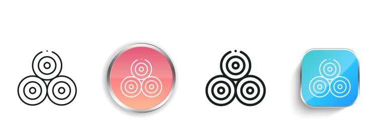 hay roll icon thin linear regular and button vector image