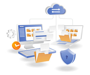 security of sending company data between computers vector image