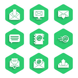 Set address book mail and e-mail upload inbox vector