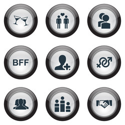 set of simple mates icons vector