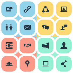 set of simple social media vector