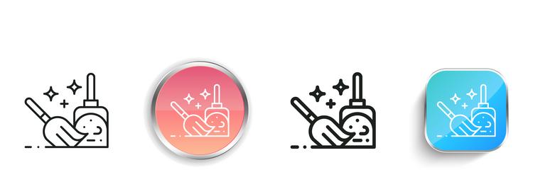 broom icon thin linear regular and button style vector image