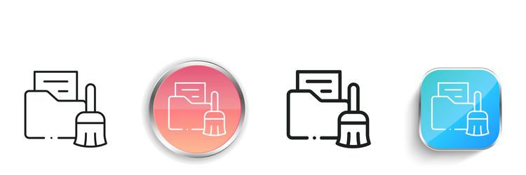 data cleaning icon thin linear regular and button vector image