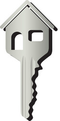 House shaped key icon image vector