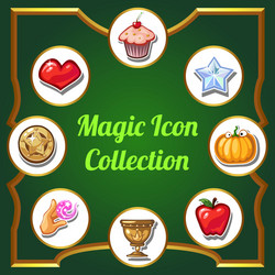 Magic icons set of different images vector