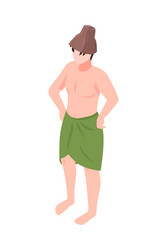 man in bathhouse vector