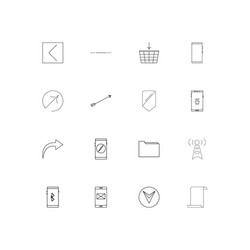 network and database linear thin icons set vector image